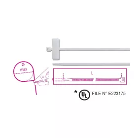   Beta BMBT21025 Keresztben feliratozható kábelkötegelő szalag, 25x8mm, natúr 2,5x100mm