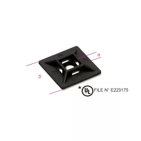   Beta BMN0901 Kábelkötegelő talp - kétirányról fűzhető UV-álló fekete 19x19x5,4x3,6mm