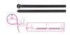 Beta BMNL3776 Acélfogas műanyag kábelkötegelő szalag, fekete, UV-álló 7,6x370mm