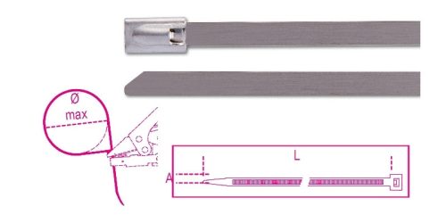 Beta BMS2079 Önzáró rozsdamentes acél kábelkötegelő szalag 7,9x200mm