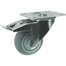  Atlas rozsdamentes acélgörgő polipropilén kerékkel – bolygó típus felső tányérral és fékkel 80mm