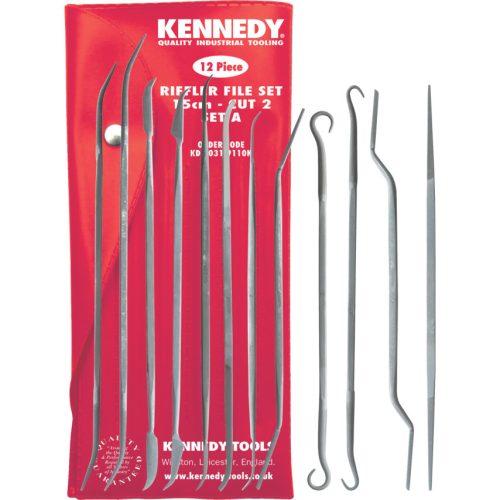 Kennedy 12 részes, 150mm ékszerész/ötvös tűreszelő a-készlet - félsimító