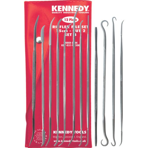 Kennedy 12 részes, 150mm ékszerész/ötvös tűreszelő b-készlet - félsimító