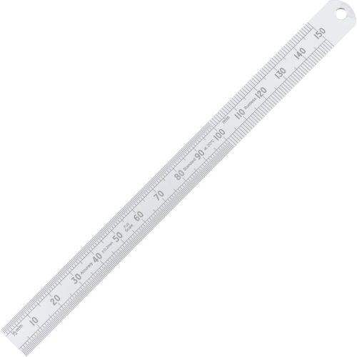 Kennedy 150mm/6" flexibilis rozsdamentes vonalzó lekerekített véggel metrikus és colos