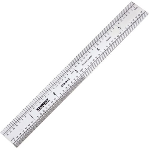 Kennedy 150mm/6" merev rozsdamentes vonalzó szögletes véggel