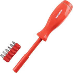   Kennedy 1/4" racsnis hatszög csavarhúzó bit behajtó 6 db bittel
