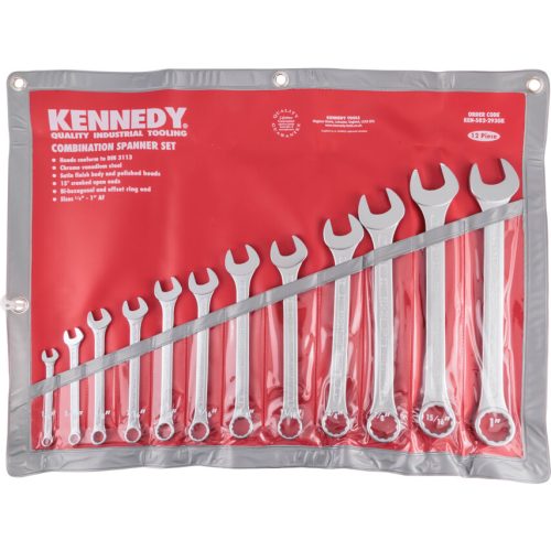 Kennedy 1/4-1"AF ipari csillag-villáskulcs készlet 12 részes