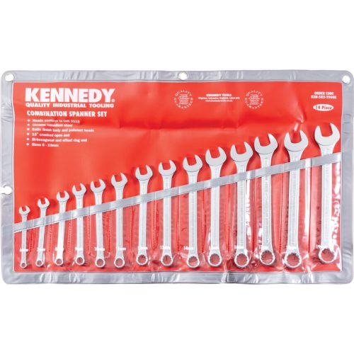 Kennedy 6-19mm ipari csillag-villáskulcs készlet 14 részes