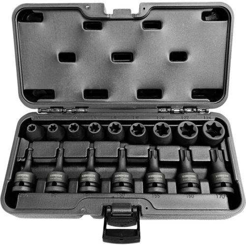 Kennedy dugókulcs és rátűzőkulcs készlet 1/2" TORX-E, TORX (16 részes)