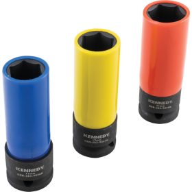   Kennedy dugókulcs készlet 1/2" 6 szög, gépi kerékanyához (3 részes)