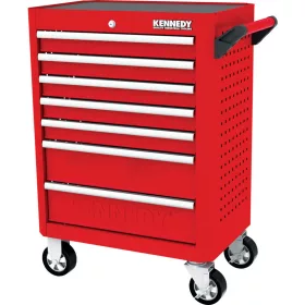 Kennedy piros 7 fiókos görgős szerszámosszekrény Üres