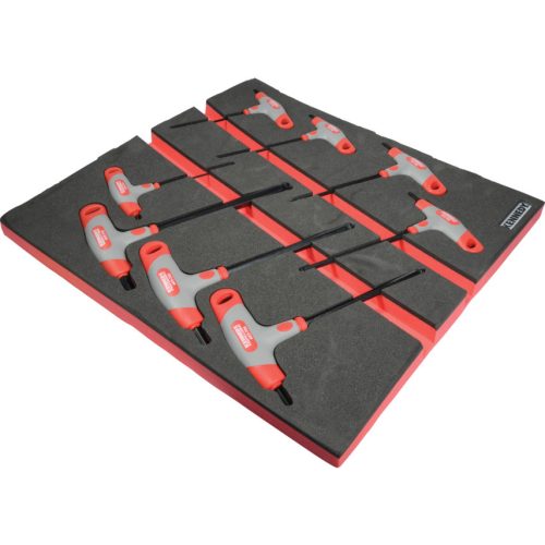 Kennedy 8 részes 2.0-10.0mm t-nyelű hatszögkulcs készlet szivacsban t0691