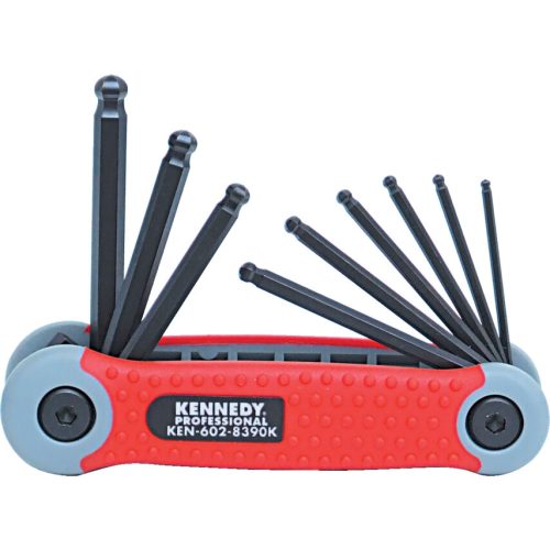 Kennedy 5/64"-1/4" pro-torq inches gömbvégű hatszögkulcs készlet, zsebkés típusú (9 részes)