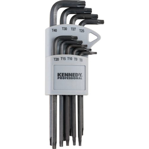 Kennedy hosszú szárú Torx kulcs készlet T8-t9-t10-t15-t20-t25-t27-t30-t40 (9-részes)