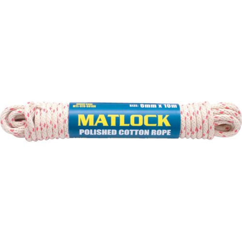 Matlock no.8 6mm piros pettyes gyapot kötél 10 m-es gombolyag