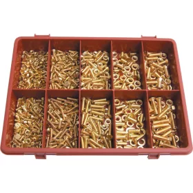   Qualfast sárgaréz egyhornyú sülly. fejű tövigmenetes anyacsavar és alátétgyűrű készlet