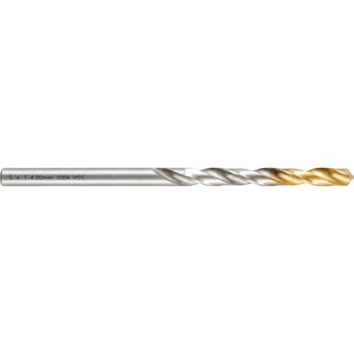 Swiss 4.00mm normál hosszú fényes HSS csigafúró TiN bevonatú heggyel