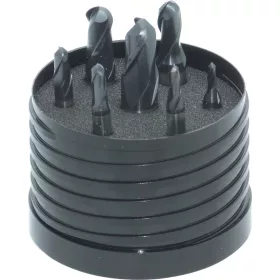   Swiss 7 részes 3-12mm kétélű weldon-száras HSS-E-pm rádiuszos hosszlyukmaró készlet PP bevonattal