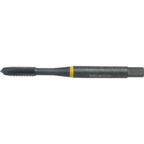 Swiss 1/8"x28 BSP sárga gyűrűs HSS-ev csavart hornyú gépi menetfúró