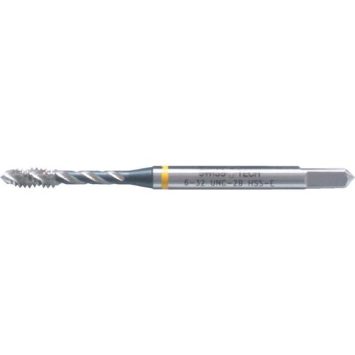 Swiss 1/8"x28 BSP sárga gyűrűs HSS-ev csavart hornyú gépi menetfúró