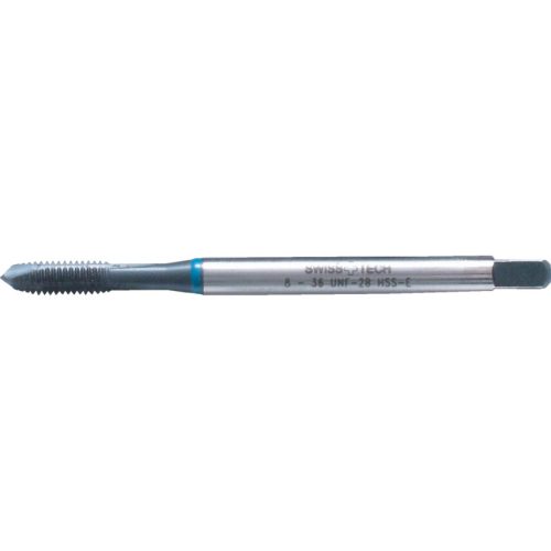 Swiss 3/8"x24 UNF kék gyűrűs HSS-ev egyenes hornyú gépi menetfúró