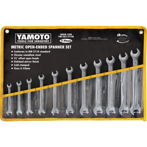 Yamoto 11részes króm-vanádium villáskulcskészlet, metrikus, 6-32mm