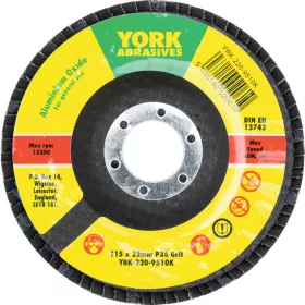   York 115x22mm al-ox lamellás csiszolótárcsa üvegszálas tányéron P36