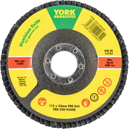 York 115x22mm al-ox lamellás csiszolótárcsa üvegszálas tányéron P80