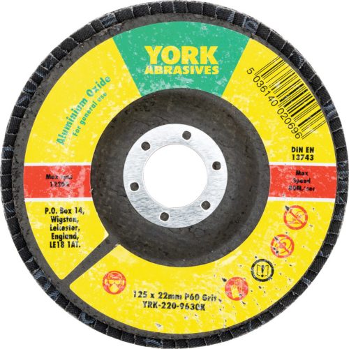 York 127x22mm al-ox lamellás csiszolótárcsa üvegszálas tányéron P60