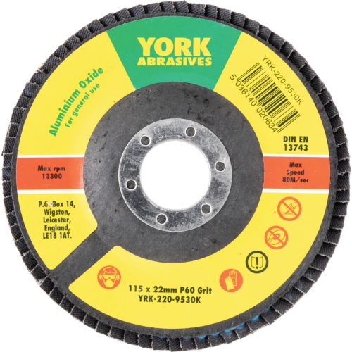 York 180x22mm al-ox lamellás csiszolótárcsa üvegszálas tányéron P36