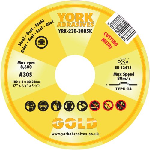 York 180x3x22.23mm A30S DPC vágókorong