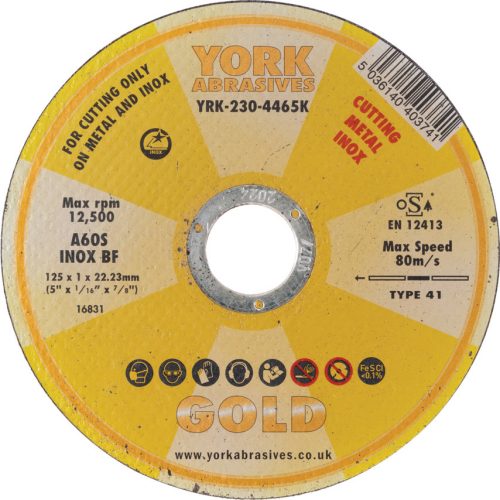York 125x1x22.23mm A60S inox BF vágókorong