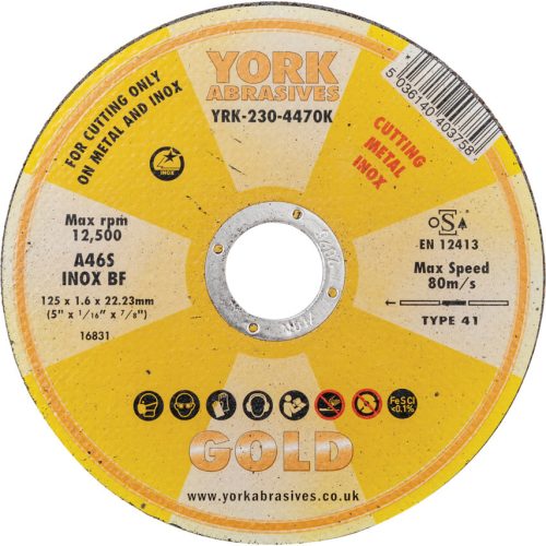 York 125x1.6x22.23mm A46S inox BF vágókorong