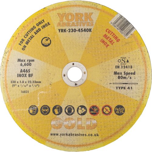York 230x1.8x22.23mm A46S inox BF vágókorong