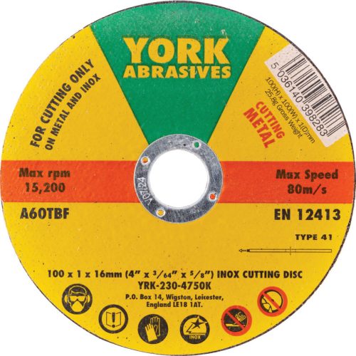 York 100x1x16mm A60TBF inox vágókorong,T41