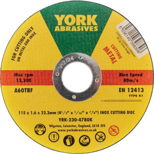York 115x1.6x22.23mm A60TBF inox vágókorong,T41