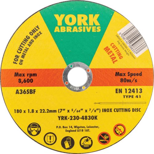 York 180x1.8x22.23mm A36SBF inox vágókorong,T41