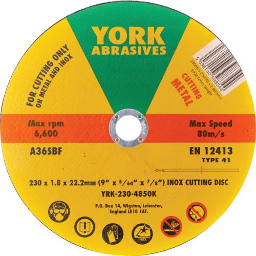 York 230x1.8x22.23mm A36SBF inox vágókorong,T41