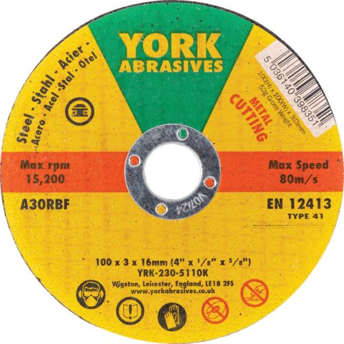 York 100x3x16  A30RBF lapos vágókorong T41