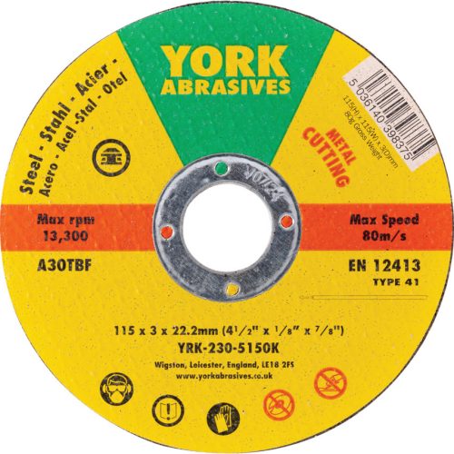 York 115x3x22.23  A30TBF lapos vágókorong T41