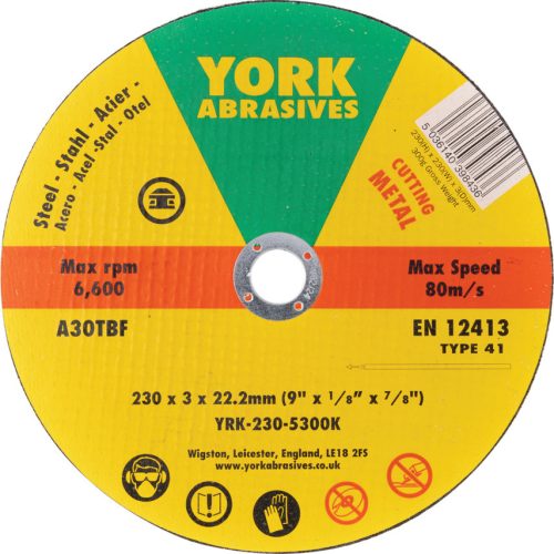 York 230x3x22.23  A30TBF lapos vágókorong T41