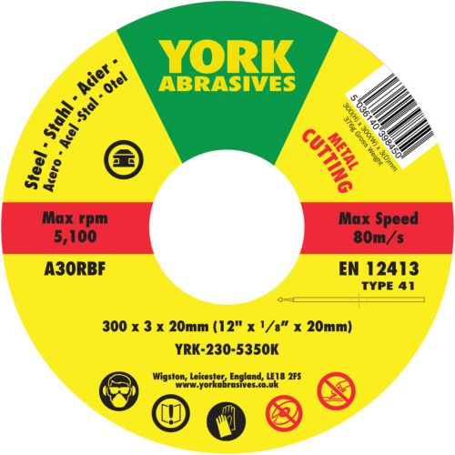 York 300x3x20mm A30RBF lapos vágókorong T41