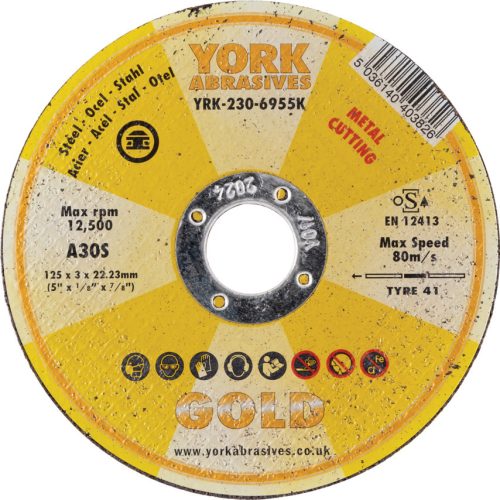 York 125x3x22.23mm A30S lapos vágókorong