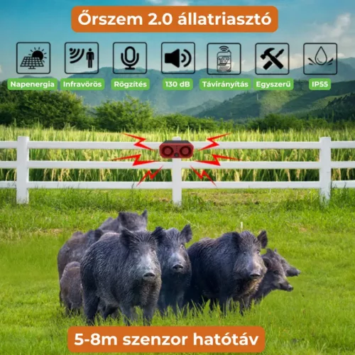 Doxmand Őrszem 2.0 – állatriasztó mozgásérzékelővel és LED fénnyel