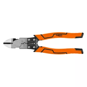   Neo Tools Oldalcsípő fogó, multifunkciós, vezetékcsupaszító és krimpelő funkcióval, polírozott króm vanádium, 220mm