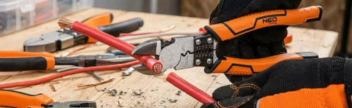Neo Tools Oldalcsípő fogó, multifunkciós, vezetékcsupaszító és krimpelő funkcióval, polírozott króm vanádium, 220mm