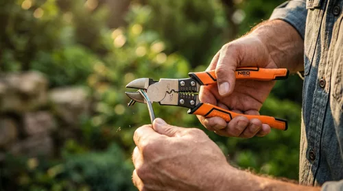 Neo Tools Oldalcsípő fogó, multifunkciós, vezetékcsupaszító és krimpelő funkcióval, polírozott króm vanádium, 220mm