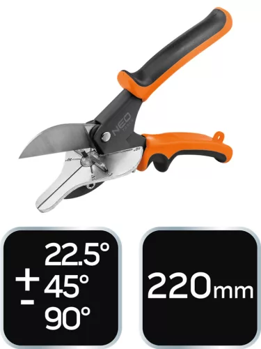 Neo Tools Profilvágó gérvágó olló, szögmérővel