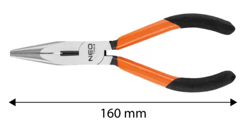 Neo Tools Hosszúcsőrű fogó 160mm, Slim széria, keskenyített fogantyú