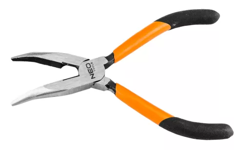 Neo Tools Hajlított csőrű fogó 160mm, Slim széria, keskenyített fogantyú